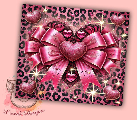 Coquette Valentine's Heart 20oz Tumbler, Valentine's Heart, 20oz Cup, Love Gift, Pink Heart Design, Valentine's Day Mug, Cute Drinkware Sublimation Lara' s Designs 