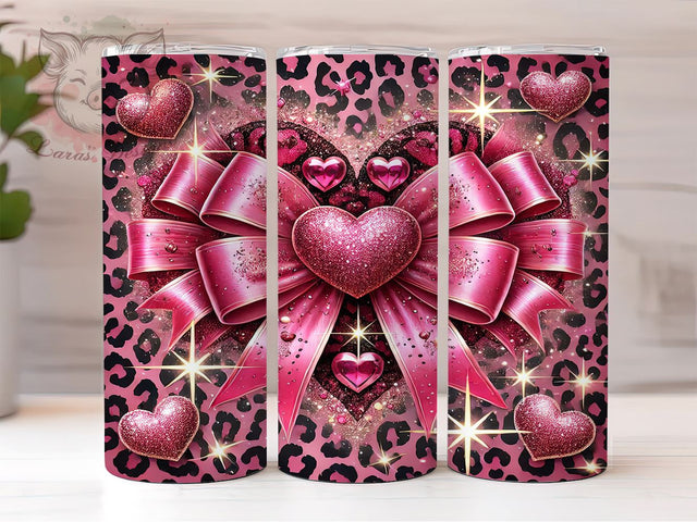 Coquette Valentine's Heart 20oz Tumbler, Valentine's Heart, 20oz Cup, Love Gift, Pink Heart Design, Valentine's Day Mug, Cute Drinkware Sublimation Lara' s Designs 