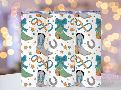Coquette Western Cowgirl Tumbler, Boots Tumbler, Western 20oz Wrap, Sublimation Design, Stylish Gift Idea, Feminine Cowgirl Wrap, Rustic Western Tumbler Sublimation SvggirlplusArt 