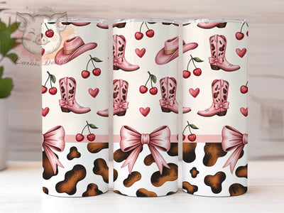 Coquette Western Cowgirl Tumbler, Western Tumbler, Rustic 20oz Wrap, Sublimation Design, Stylish Gift Idea, Cowgirl Wrap, Country Western Tumbler Sublimation Lara' s Designs 