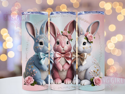 Coquette Whimsical Easter Bunny Tumbler, Cute Easter Bunny Tumbler, Whimsical Bunny Wrap, Festive Bunny Wrap, Stylish Bunny Wrap, Sublimation Design, Trendy Gift Idea Sublimation SvggirlplusArt 