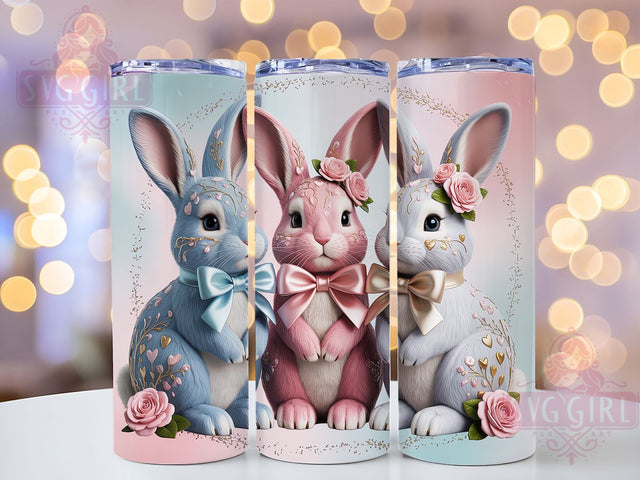 Coquette Whimsical Easter Bunny Tumbler, Cute Easter Bunny Tumbler, Whimsical Bunny Wrap, Festive Bunny Wrap, Stylish Bunny Wrap, Sublimation Design, Trendy Gift Idea Sublimation SvggirlplusArt 
