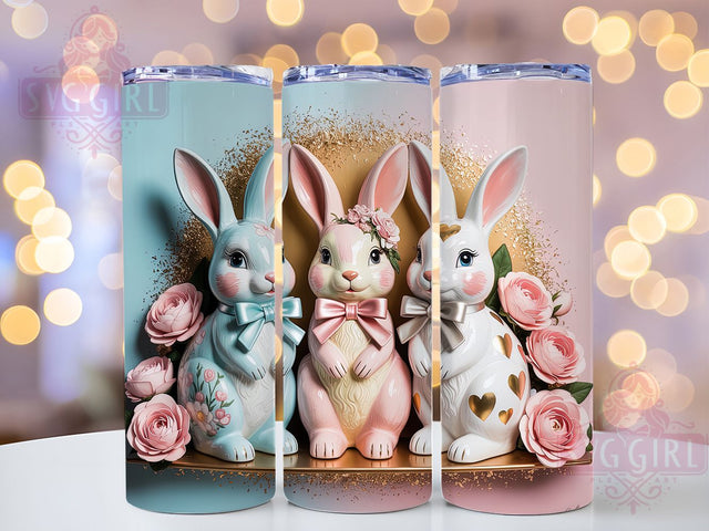Coquette Whimsical Easter Bunny Tumbler, Cute Easter Bunny Tumbler, Whimsical Bunny Wrap, Festive Bunny Wrap, Stylish Bunny Wrap, Sublimation Design, Trendy Gift Idea Sublimation SvggirlplusArt 