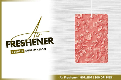 Coral Pink Floral Pattern with Embossed Flowers and Leaves Sublimation Regulrcrative 