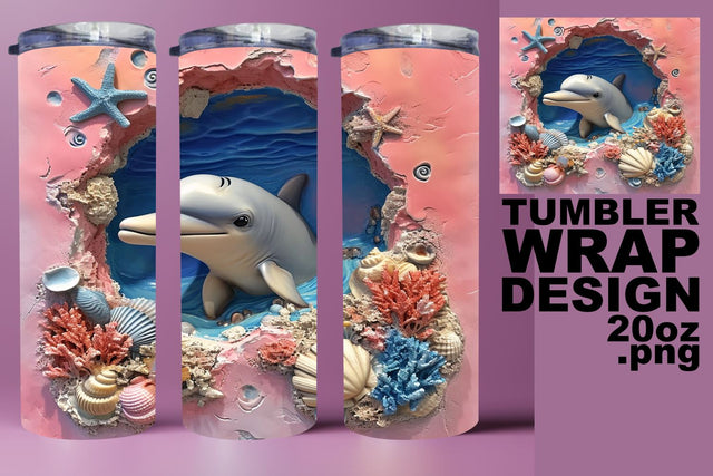Coral Reef Beauty 3D Tumbler Wrap - Sublimation Sublimation afrosvg 