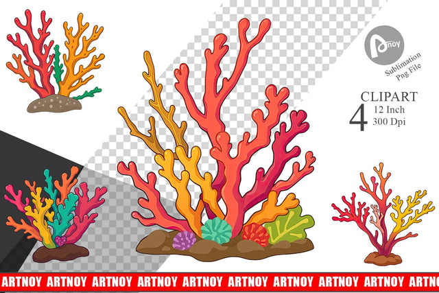 Coral Reef Clipart Sublimation artnoy 