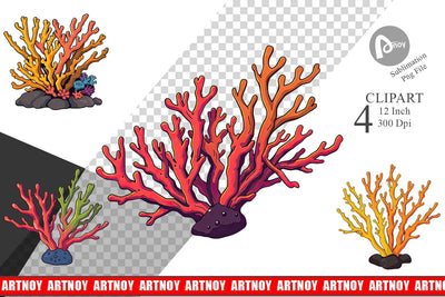 Coral Reef Clipart Sublimation artnoy 