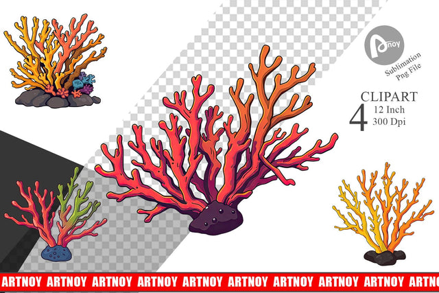 Coral Reef Clipart Sublimation artnoy 