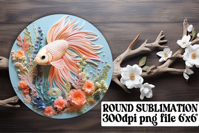 Coral Reef Inspired 3D Embroidered Fish Sublimation for Keychains Sublimation afrosvg 