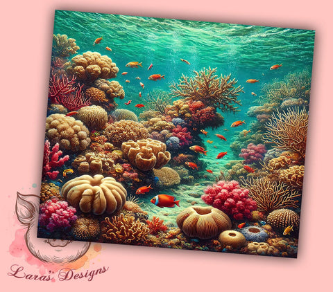 Coral Reef Marine Life 20oz Tumbler, Marine Life Design, Fish Tumbler, Sublimation Tumbler, 20oz Tumbler, Underwater Decor, Ocean Themed Gift Sublimation Lara' s Designs 