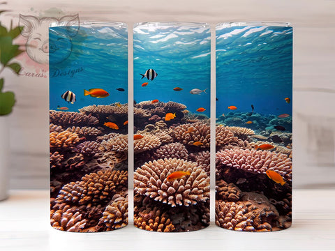 Coral Reef Marine Life 20oz Tumbler, Marine Life Design, Fish Tumbler, Sublimation Tumbler, 20oz Tumbler, Underwater Decor, Ocean Themed Gift Sublimation Lara' s Designs 