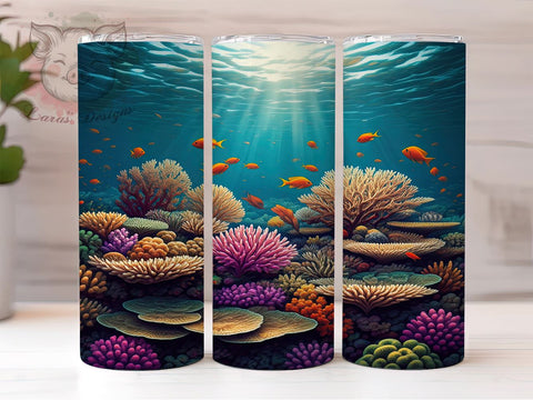 Coral Reef Marine Life 20oz Tumbler, Marine Life Design, Fish Tumbler, Sublimation Tumbler, 20oz Tumbler, Underwater Decor, Ocean Themed Gift Sublimation Lara' s Designs 