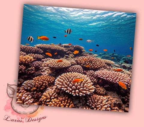 Coral Reef Marine Life 20oz Tumbler, Marine Life Design, Fish Tumbler, Sublimation Tumbler, 20oz Tumbler, Underwater Decor, Ocean Themed Gift Sublimation Lara' s Designs 