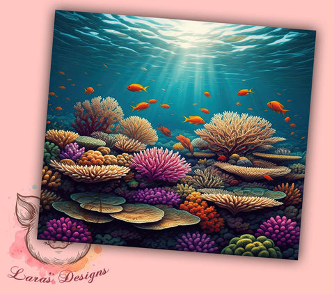 Coral Reef Marine Life 20oz Tumbler, Marine Life Design, Fish Tumbler, Sublimation Tumbler, 20oz Tumbler, Underwater Decor, Ocean Themed Gift Sublimation Lara' s Designs 