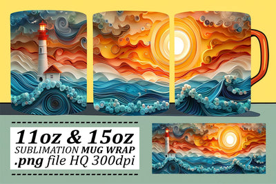 Coral Reef Mug Wrap Sublimation 11oz 15oz Sublimation afrosvg 