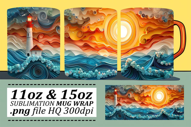 Coral Reef Mug Wrap Sublimation 11oz 15oz Sublimation afrosvg 