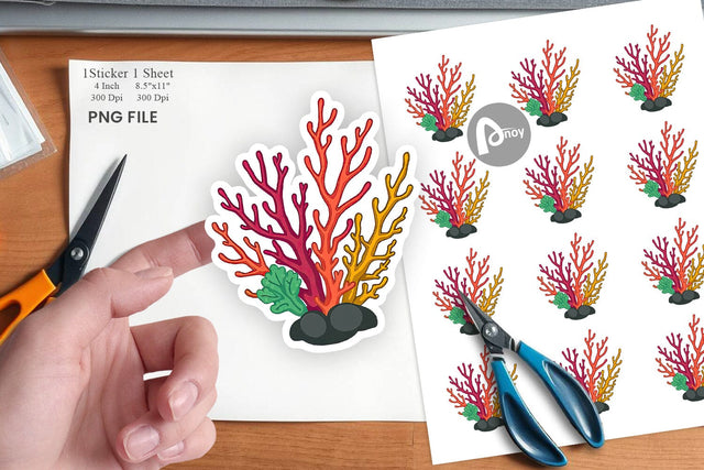 Coral Reef Sticker Sublimation artnoy 