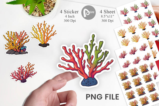 Coral Reef Sticker Sublimation artnoy 
