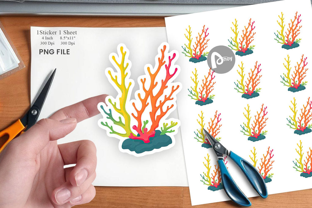 Coral Reef Sticker - So Fontsy
