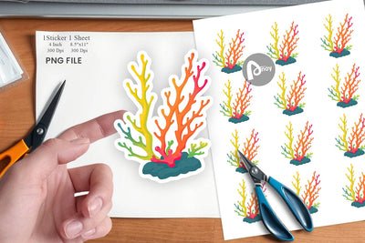 Coral Reef Sticker Sublimation artnoy 