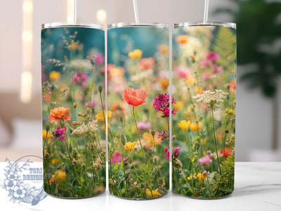 Coral Wildflower Bokeh 20oz Tumbler, Coral Wildflower, Wildflower Bokeh, Bokeh Tumbler, Coral Tumbler, 20oz Tumbler, Floral Tumbler, Tumbler Wrap Sublimation ToriDesigns 