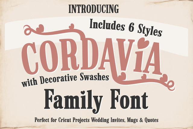 Cordavia Font Bundle - Modern Serif Font Family with Swashes Font TonisArtStudio 