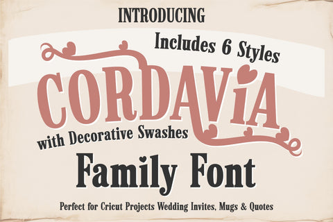 Cordavia Font Bundle - Modern Serif Font Family with Swashes Font TonisArtStudio 