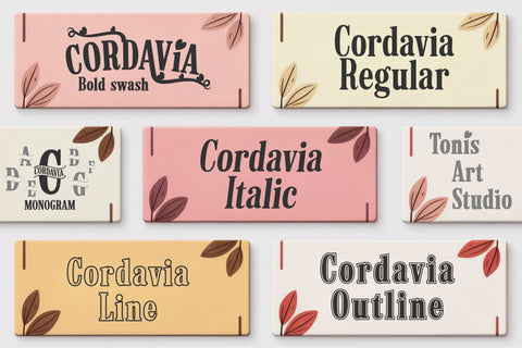 Cordavia Font Bundle - Modern Serif Font Family with Swashes Font TonisArtStudio 