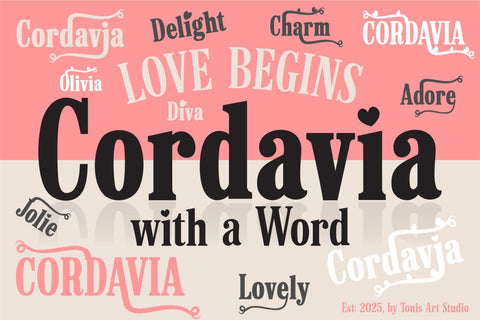 Cordavia Font Bundle - Modern Serif Font Family with Swashes Font TonisArtStudio 
