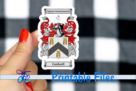 Cordwell Coat of Arms Sticker Sublimation Family Creations 