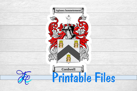 Cordwell Coat of Arms Sticker Sublimation Family Creations 