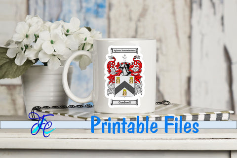 Cordwell Coat of Arms Sticker Sublimation Family Creations 