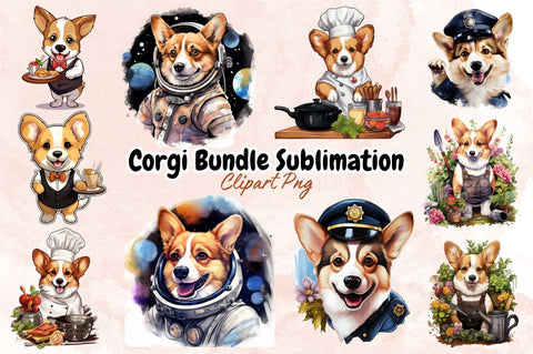 Corgi Bundle Sublimation Clipart Bundle SVG Designangry 