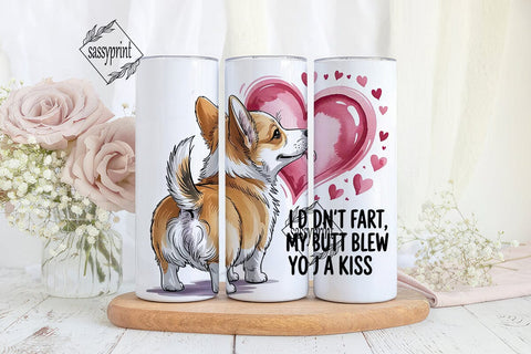 Corgi Butt Valentine's Tumbler Wrap Sublimation sassyprint 