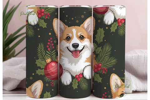 Corgi Christmas Winter Wonderland PNG Sublimation PixelChick 