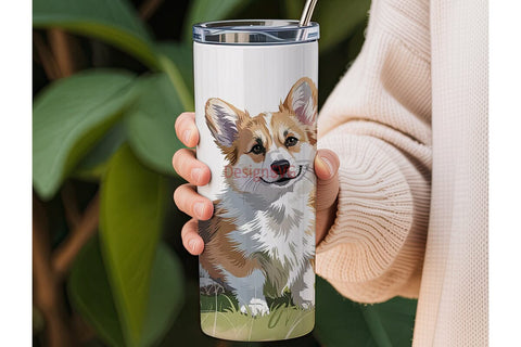 Corgi Dog 20oz Tumbler Design Sublimation DesignSVG 