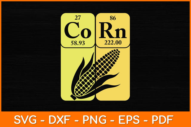 Corn Periodic Table Elements Corn Lover Retro Sweet Corn Svg Design SVG artprintfile 