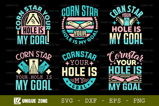 Corn Star Your Hole Is My Goal SVG Cornhole Game Tshirt Bundle Cornhole Quote Design, TG 0013 SVG Unique Zone 
