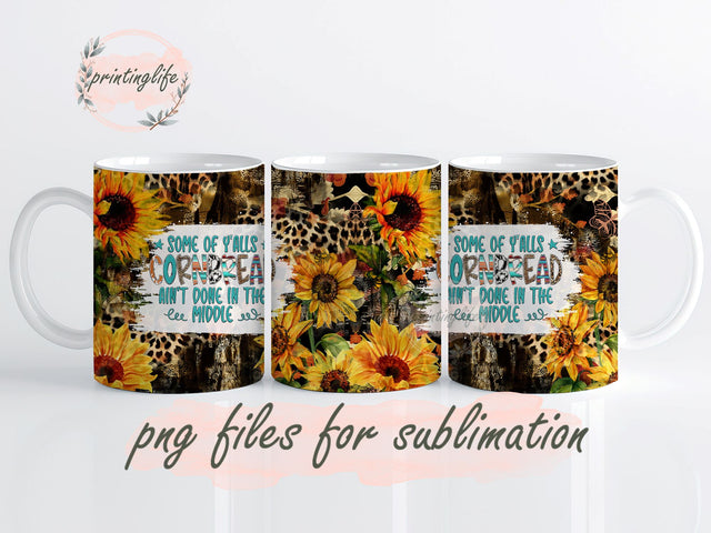 Cornbread Sarcastic Mug Wrap Design, Instant Digital Design Download Mug Wrap Design, Mug Design PNG Sublimation PrintingLife 