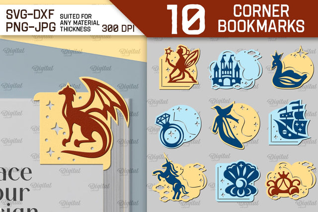 Corner Bookmarks Paper Cut Bundle. Corner Bookmarks SVG SVG Evgenyia Guschina 