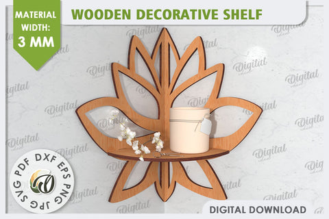 Corner Shelf Laser Cut. Wooden Decorative Shelf SVG SVG Evgenyia Guschina 