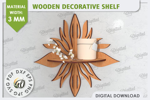 Corner Shelf Laser Cut. Wooden Decorative Shelf SVG SVG Evgenyia Guschina 