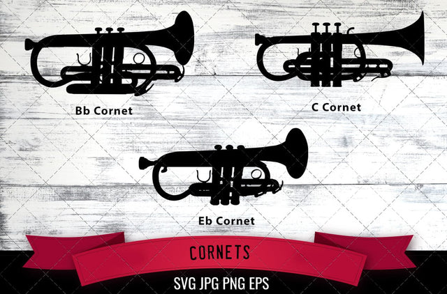 Cornet SVG, Musical Instrument SVG SVG Loveleen Kaur 