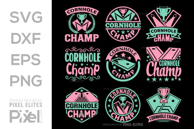 Cornhole Champ SVG Cornhole game Tshirt Bundle Cornhole Quote Design, PET 00105 SVG ETC Craft 
