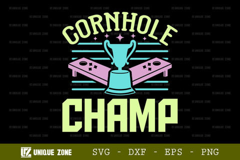 Cornhole Champ SVG Cornhole Game Tshirt Bundle Cornhole Quote Design, TG 0009 SVG Unique Zone 