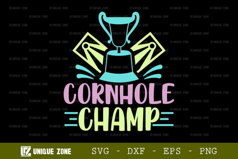 Cornhole Champ SVG Cornhole Game Tshirt Bundle Cornhole Quote Design, TG 0009 SVG Unique Zone 