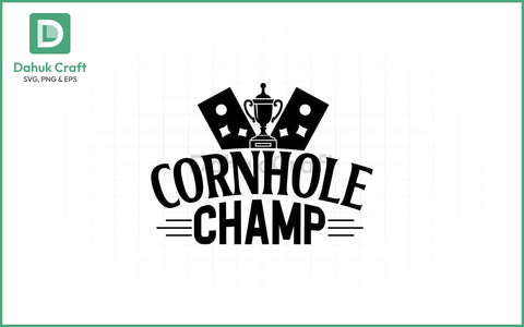 Cornhole Champ SVG – Trophy Style Cornhole Champ SVG PNG & EPS V1 SVG dahukdesign 