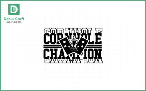 Cornhole Champ SVG – Trophy Style Cornhole Champ SVG PNG & EPS V10 SVG dahukdesign 
