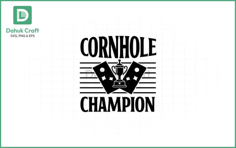 Cornhole Champ SVG – Trophy Style Cornhole Champ SVG PNG & EPS V11 SVG dahukdesign 