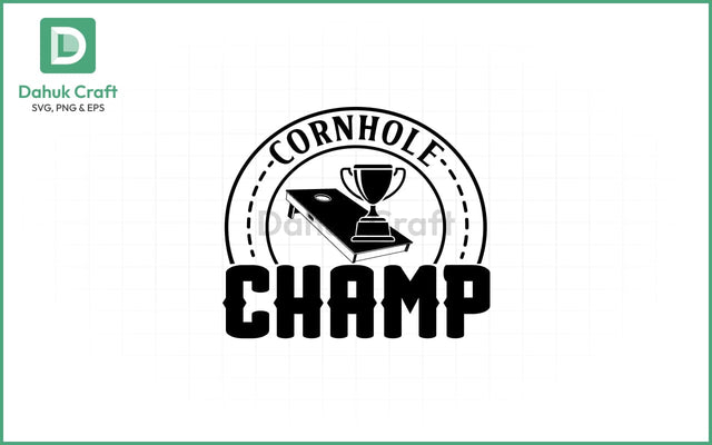 Cornhole Champ SVG – Trophy Style Cornhole Champ SVG PNG & EPS V12 SVG dahukdesign 